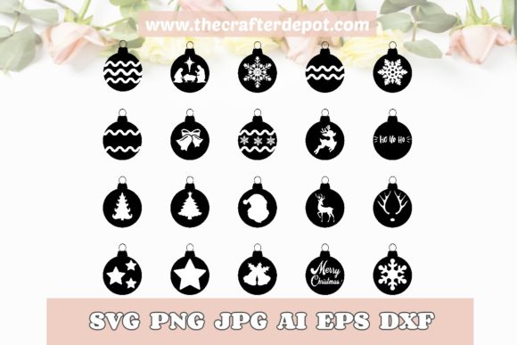BUNDLE Christmas Ornaments Vector SVG Review for Real Projects