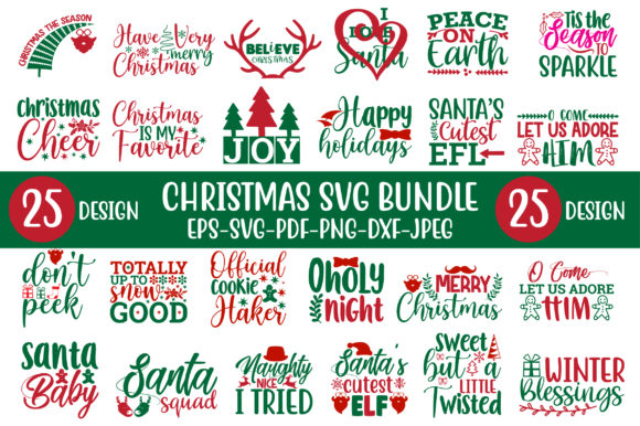 Christmas Bundle with 25 SVGs
