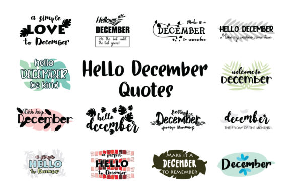 Hello December Quotes SVG Cut