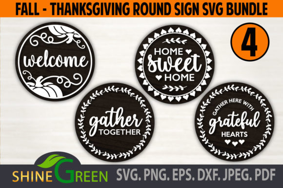Thanksgiving SVG Bundle Round Home Sign